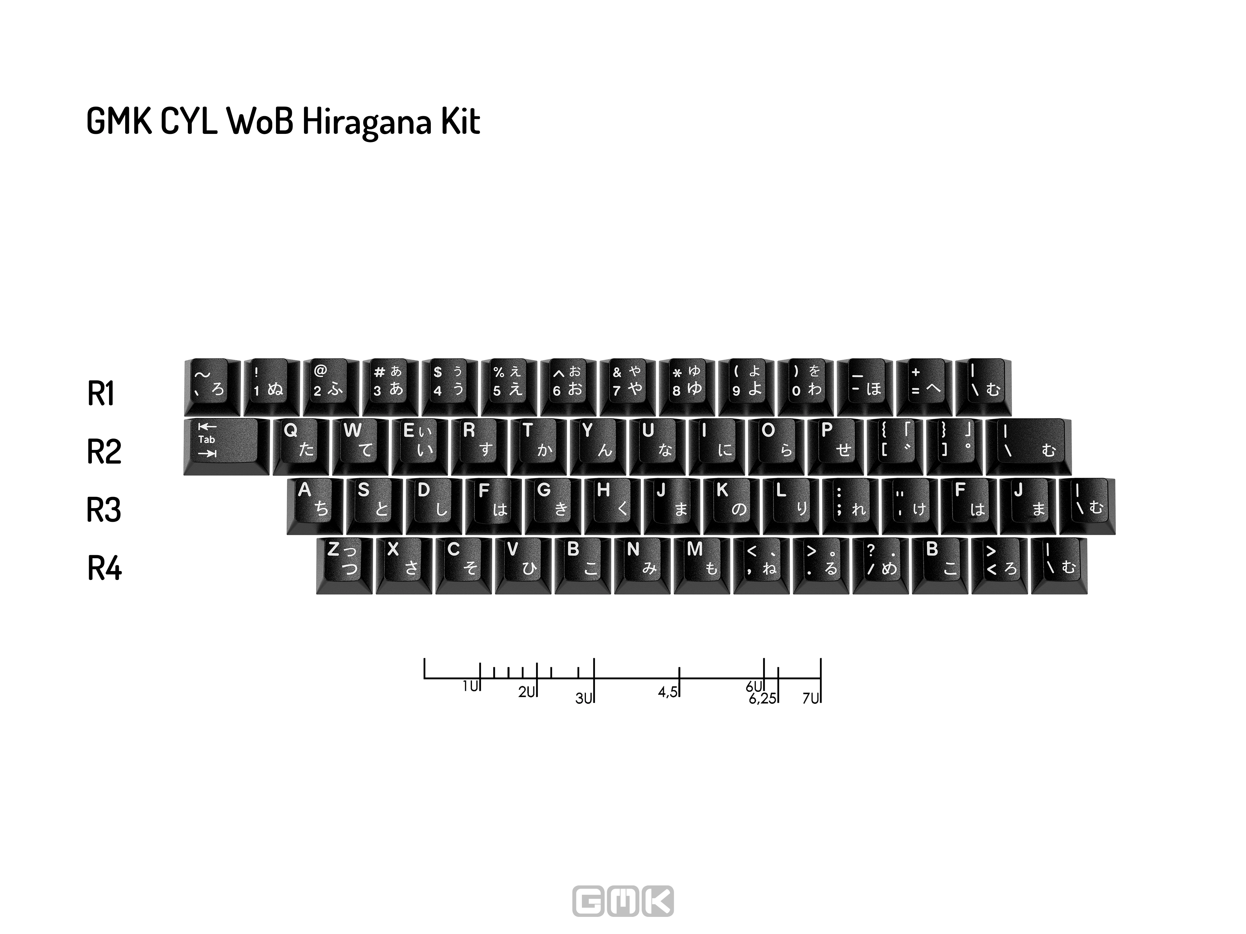 GMK CYL WoB | Classic White on Black Keycap Set